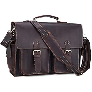 【中古】【インポート品・未当て嵌める】Polare 17in メンズ フルグレインレザー 万覚え帳マイコン ブリーフ容れもの 商行為 伝達人御徒面子 サッチェル YKK金属元素ファスナー付き添い人