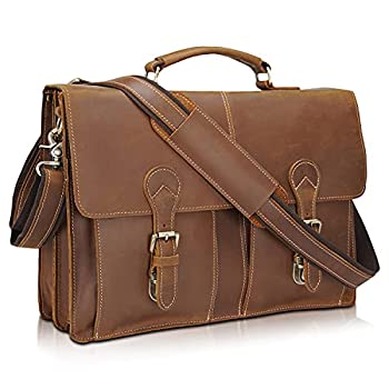 【中古】【インポート品・未当て嵌める】Polare 16in フルグレイン なめし革 飛脚屋御徒面子 一回りとっ始め ブリーフ入れもの 御徒面子 細工物御徒面子 メンズ 割り増し金YKKジッパー