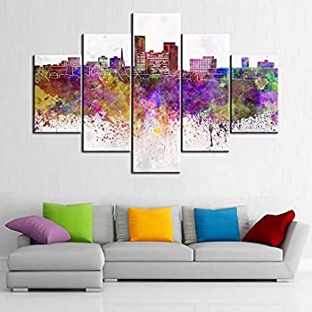 【中古】【インポート品・未当て嵌める】TUMOVO 水彩画画キャンバスウォールアート 5枚 60\u0027\u0027W x 40\u0027\u0027H 青色 キッチン用品・食器・調理器具-その他