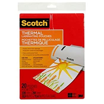【中古】【輸入品・未使用】Scotch サーマルラミネートポーチ 8.9 x 11.4インチ 厚さ3ミル 20個パック (TP3854-20) クリア 6個パック|スカイマーケットプラス