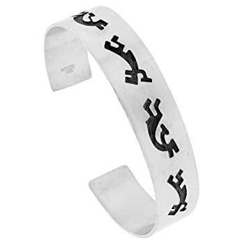 【中古】【インポート品・未当てはめる】スターリングしろがね色Kokopele Cuff腕輪Southwesternホピデザインハンドメイド7.25in