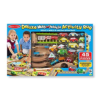 【中古】【輸入品・未使用】Melissa & Doug デラックスマルチビークルアクティビティラグプレイセット