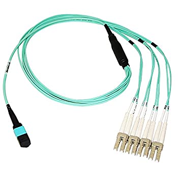 【中古】【輸入品・未使用】AXIOM MPO FEMALE TO 4 LC MULTIMODE OM4 50/125 FIBER OPTIC BREAKOUT CABLE - 1M｜スカイマーケットプラス