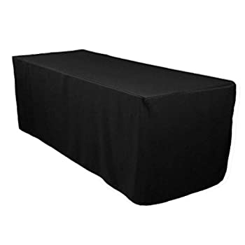 【中古】【輸入品・未使用】LinenTablecloth 6?ft。Fittedポリエステルテーブルクロス ブラック