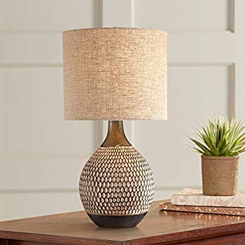 【中古】【輸入品・未使用】360 Lighting Emma ミッドセンチュリー モダンスタイル アクセント テーブルランプ 高さ21インチ ブラウン テクスチャード加工 木製 セラミック