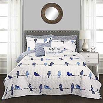 【中古】【輸入品・未使用】Rowley Birds Quilt Navy 7Pc Set Full/Queen