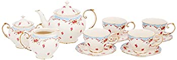 【中古】【輸入品・未使用】Gracie China by Coastline Imports Vintage Blue Rose Porcelain 11-Piece Tea Set, Blue by Gracie China by Coastline Imports