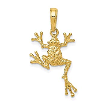 【中古】【輸入品・未使用】Iceカラット14?KイエローゴールドソリッドFrogペンダントチャームネックレス動物Fineジュエリーギフトセットレディースハート|スカイマーケットプラス