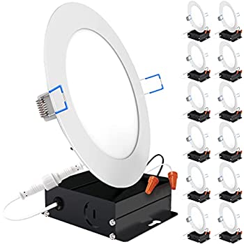 【中古】【輸入品・未使用】Sunco Lighting 12個パック 6インチ スリム LED ダウンライト ジャンクションボックス付き 14W \u003d 100W 850LM 調光機能付き 6000K デイライト デ