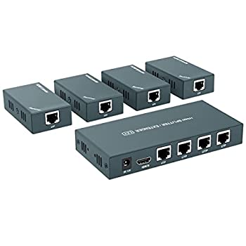 【中古】【インポート品・未当て嵌める】HDMIエクステンダースプリッター 1x4 1080P@60サイクル 長さ165フート(50m)取りひろげる CAT5e/CAT6/CAT7有線テレビ 4通信路伝わらすのみ ワット数アダプタ