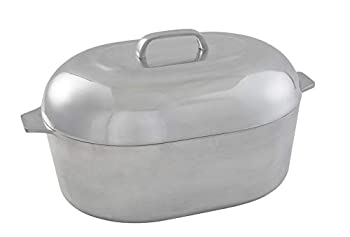 【中古】【輸入品・未使用】IMUSA USA 高耐久ケイジャンオーバルアルミニウムロースター15、シルバー