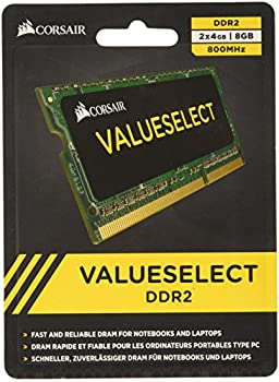 【中古】【輸入品・未使用】CORSAIR DDR2 800MHz 8GB(4GBx2枚) 2x200pin SODIMM Unbuffered CL5 VS8GSDSKIT800D2 42,482円