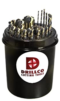 【中古】【輸入品・未使用】Drillco 350N Series Nitro 29 Piece High-Speed Steel Mechanics Length Drill Bit Set, Black and Gold Oxide Finish, Round with Flats Shank｜スカイマーケットプラス