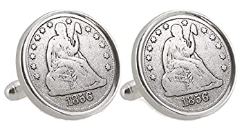 【中古】【輸入品・未使用】American Coin Treasures 1856スターリングシルバー 10セント硬貨 カフスボタン