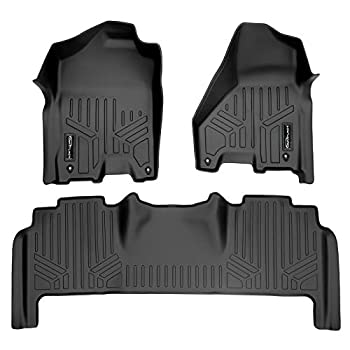 【中古】【輸入品・未使用】MAXLINER フロアマット 2列ライナーセット ブラック 2012-2018 RAM 2500/3500 メガキャブ用 デュアルフロントフック付き