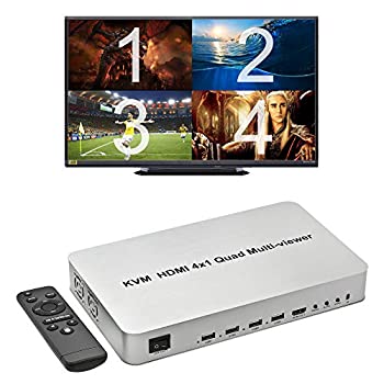 【中古】【インポート品・未当て嵌める】Expert Connect 4界面 クワッド HDMI KVM マルチビューア/スクリーンディバイダー/取り替えっこ | 1080p @ 60サイクル | 5つのビューモード | USBスイッ