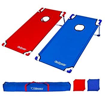 【中古】【輸入品・未使用】GoSports ポータブル4フィート x 2フィート XL PVCフレームコーンホールゲームセット ビーンバッグ8個とトラベルキャリーケース付き|スカイマーケットプラス