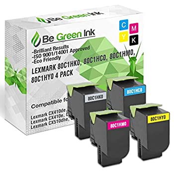 【中古】【インポート品・未当て嵌める】Be Green Ink 取り替えっこ用トナーカートリッジ Lexmark CX410 C410de CX410dte CX150 CX510de CX510de - 80C1HK0 801HK 80C1HC0 801HC 80C1HM0 801HM 8