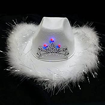【中古】【インポート品・未当て嵌める】白いこと点火装置Up TiaraフェザーロデオカウボーイParty Hats Tierraカウお嬢さん鳥打ち帽耳あたらしい品目