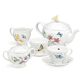 【中古】【輸入品・未使用】Lenox Butterfly Meadow 7-piece tea set,Service for 2