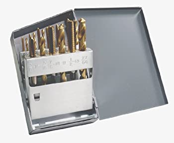 【中古】【輸入品・未使用】Chicago Latrobe HT18T High-Speed Steel Jobber Length Drill Bit and Hand Tap Set with Metal Case, TiN Coated, 18-Piece, Wire Size, Lette