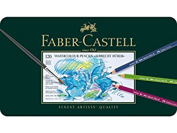 【中古】【インポート品・未当てはめる】ファーバーカステル デューラー水彩画色鉛筆120色（缶入）