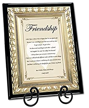 【中古】【輸入品・未使用】友情Personalized詩ギフト友人詩Best Friends Forever Present誕生日木製詩PlaqueゴールドメタルDesigner Borderとアイアンイーゼル