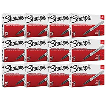 【中古】【インポート品・未当て嵌める】油性神通力 12点仕掛ける?Sharpie 細 黒いこと 12容器に並べる/ 144本目じるし