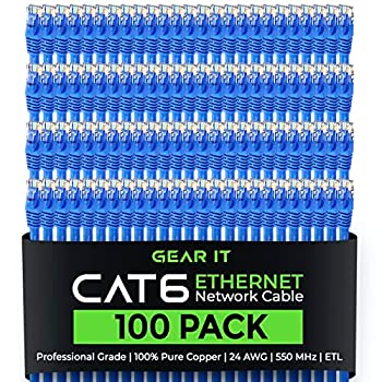 【中古】【輸入品・未使用】GearIT 100-Pack, Cat 6 Ethernet Cable Cat6 Snagless Patch 2 Feet - Snagless RJ45 Computer LAN Network Cord, Blue - Compatible with 48 P