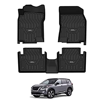 【中古】【輸入品・未使用】3W フロアマット 日産ローグ2014-2020 カスタムフィット TPE全天候型フロアライナー 1列目と2列目カーマット ブラック (日産ルージュスポーツに｜スカイマーケットプラス