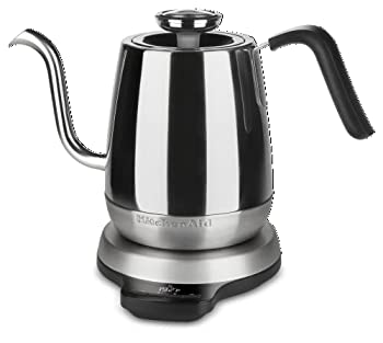【中古】【輸入品・未使用】KitchenAid KEK1032SS Precision Gooseneck Digital Electric Kettle, 1 Liter, Stainless Steel