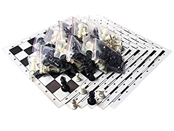 【中古】【輸入品・未使用】ベストバリュートーナメントチェスセット - プラスチックチェスピースとブラックロールアップビニールチェスボード - バルク6個セット｜スカイマーケットプラス