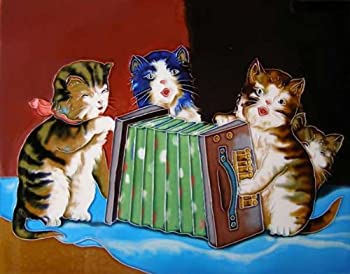 【中古】【輸入品・未使用】Singing Cats 装飾セラミックアートタイル 11インチx14インチ En Vogue画像