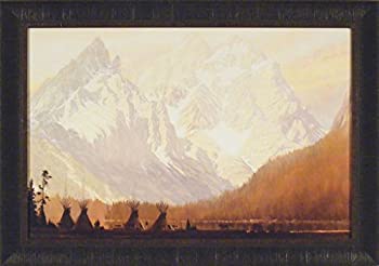 【中古】【輸入品・未使用】In the Gloaming by Roy Kerswill 24?x 34山Teepee Tipiイブニング夕暮れNative American Western入りアート印刷画像