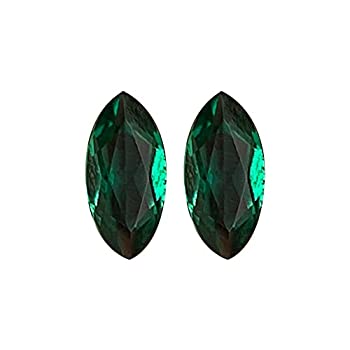 【中古】【輸入品・未使用】Mysticdrop 1.72-2.12 カラット 10 x 5 mm AAA マーキスカット 人工エメラルド (2個) ルースジェムストーン