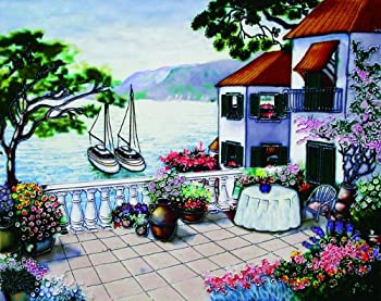 【中古】【インポート品・未当て嵌める】Villa by the Sea???かざり付けるセラミックアートタイル???11?\