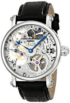 【中古】【輸入品・未使用】Charles-Hubert Paris 3887-B Mens Stainless Steel Skeleton Dial Mechanical Watch