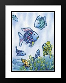 【中古】【輸入品・未使用】Marcus Pfister フレーム入りダブルマットアートプリント 19x21 "Rainbow Fish and Friends"|スカイマーケットプラス