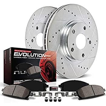 【中古】【輸入品・未使用】Power Stop K5561 フロントとリア Z23 エボリューションブレーキキット ドリル/スロットローターとセラミックブレーキパッド付き|スカイマーケットプラス