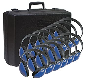 【中古】【インポート品・未当て嵌める】Califone 2800bl-12リスニングすべり出しの容器に並べる12青碧ちびっ子の頭顱電話機with記憶装置容れもの