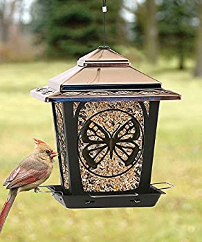 【中古】【インポート品・未当てはめる】Audubon/Woodlink Hopper Feeder With Buttefly Design Bronze NA32321