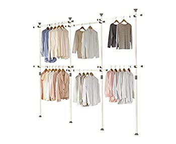 【中古】【輸入品・未使用】PRINCE HANGER ワンタッチトリプル2段調節式衣類ラック 衣類ラック 自立式 整理棚 頑丈 突っ張り棒 韓国製 PHUS-0072|スカイマーケットプラス