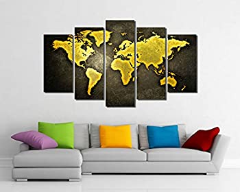 【中古】【インポート品・未当て嵌める】Picture Sensations? 屋台骨入り口・入口キャンバスアートプリント 社会軍用地図 5-Panel 60\