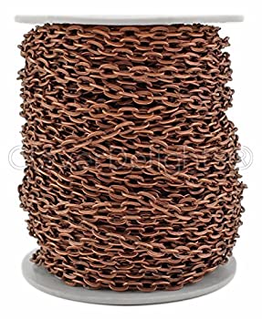 【中古】【輸入品・未使用】CleverDelights Cable Chain Spool - 30 Feet - Antique Copper Color - 4x6mm Link - 10 Meters - Bulk Roll by CleverDelights