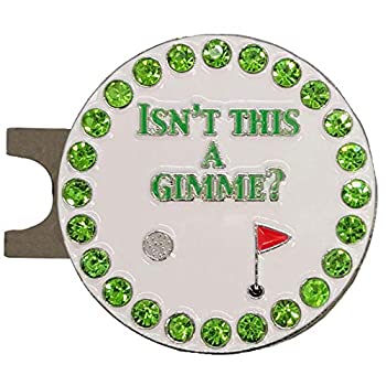 【中古】【輸入品・未使用】Giggle Golf Bling Isn't This A Gimme (ホワイト) ゴルフボールマーカー 標準帽子クリップ付き