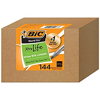 【中古】【輸入品・未使用】BIC ボールペン ラウンドスティック エクストラライフ ミディアムポイント 144 Count ブラック|スカイマーケットプラス