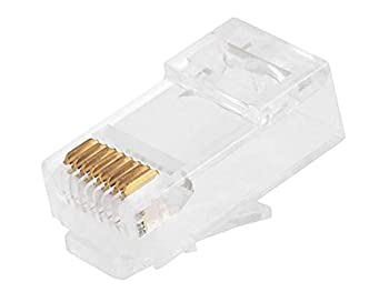 【中古】【輸入品・未使用】Monoprice Monoprice 8P8C RJ45 Plug with Inserts for Solid Cat6 Ethernet Cable, 100 pcs/pack