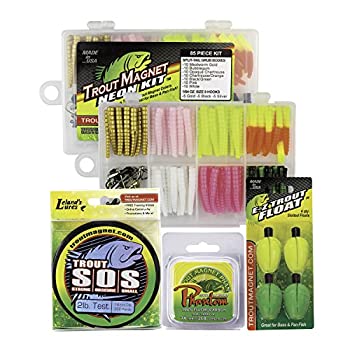 【中古】【輸入品・未使用】Trout Magnet Ultimate Bundle - 85ピース ネオン グラブキット 350ヤード トラウト S.O.S.スプール 100% フロロカーボン ファントム リーダー|スカイマーケットプラス