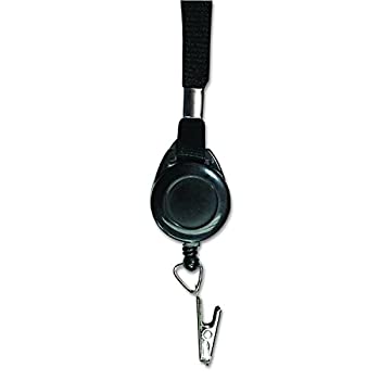 【中古】【輸入品・未使用】Lanyards with Retractable ID Reels, Clip Style, 36" Long, Black, 12/Box (並行輸入品)|スカイマーケットプラス
