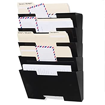 【中古】【輸入品・未使用】(Black) - Wall Mount Steel File Holder Organiser Rack Modular Design Wider Than Letter Size 33cm Multi-purpose Organise Display Magazin